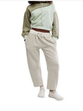 Free People Movement You Wish Pants in the color heather grey, nwt, size L